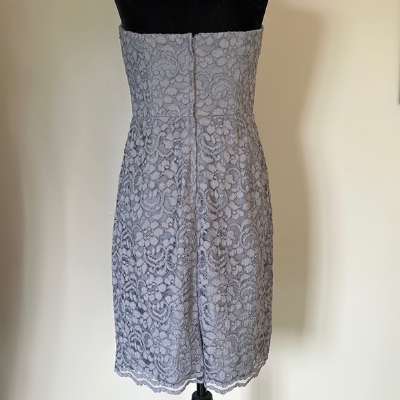 DAVID’S BRIDAL Grey Formal Strapless Dress - Picture 3 of 8